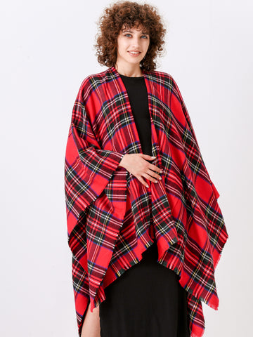 Scotch Plaid Poncho cape